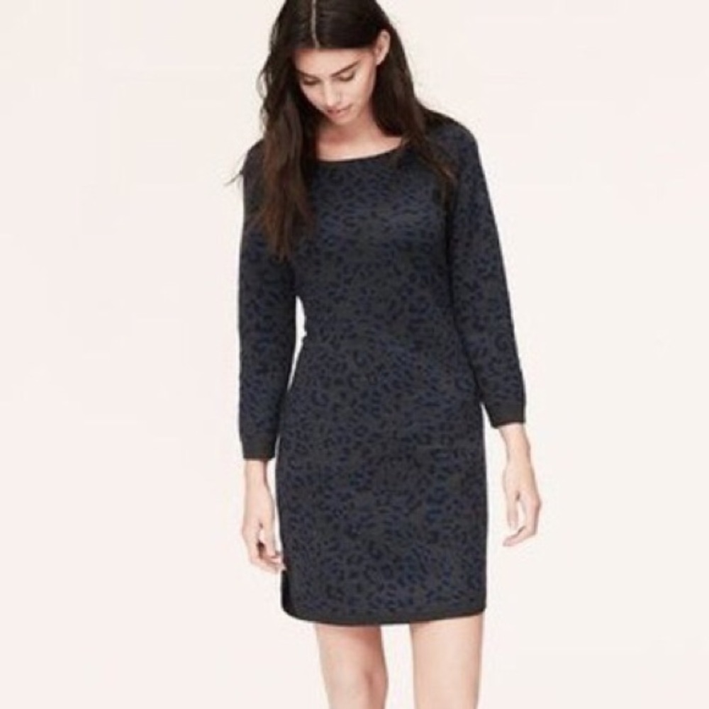 💙 Leopard Sweater Dress